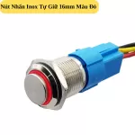 Nút Nhấn Inox  16mm Nhấn Giữ Màu Đỏ